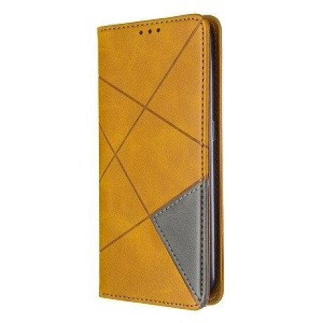 Чехол-книжка Rhombus Texture на Samsung Galaxy A01 - желтый