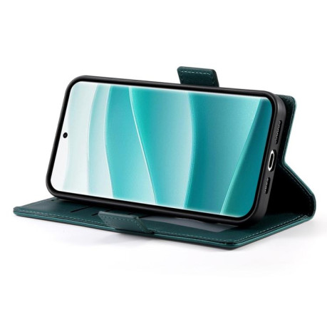 Чехол-книжка Side Buckle Magnetic Frosted Leather для Xiaomi Redmi Note 14 Pro 4G - зеленый