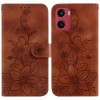 Чохол-книжка Lily Embossed Leather для Motorola Moto G05/E15 - коричневий