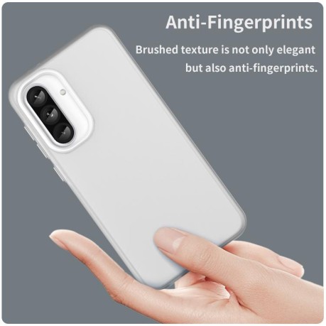 Противоударный чехол Frosted Translucent TPU Hybrid PC для Samsung Galaxy A56 5G - белый