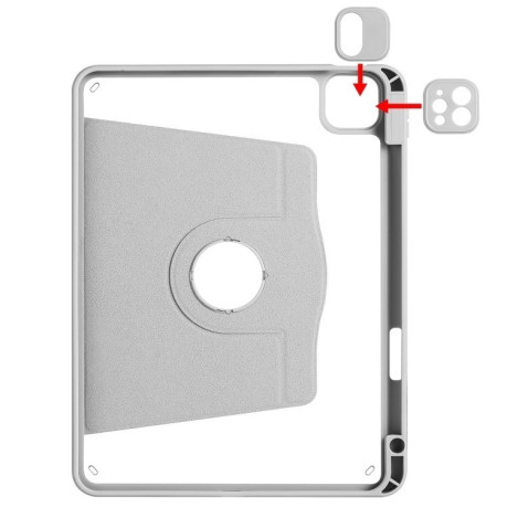 Чехол-книжка Acrylic 360 Degree Rotation Holder Leather для iPad Pro 13 2024 - серый