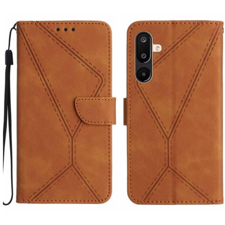 Чехол-книжка Stitching Embossed Leather для Samsung Galaxy F16 5G / M16 5G - коричневый