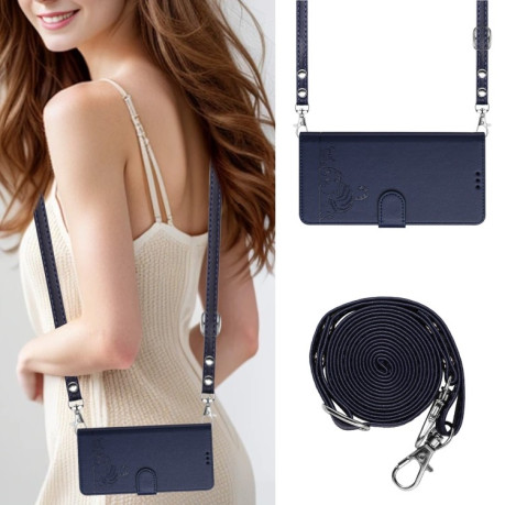 Чехол-книжка Cat Embossing Pattern на Infinix Smart 8 - синий
