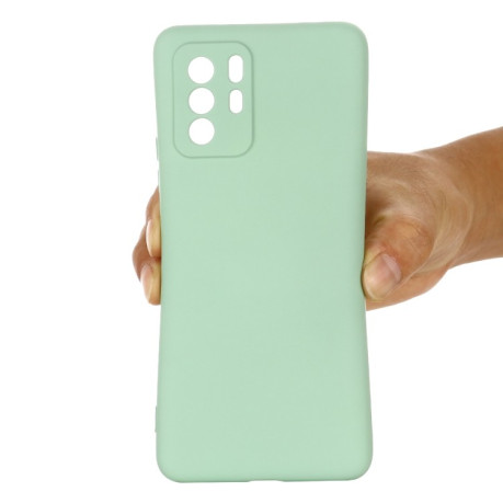 Чехол Solid Color Liquid Silicone на Xiaomi Redmi Note 10 Pro / Poco X3 - зеленый