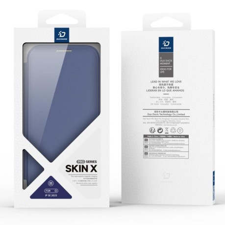 Чохол-книжка DUX Skin X Pro Series Magsafe на iPhone 16e - синій