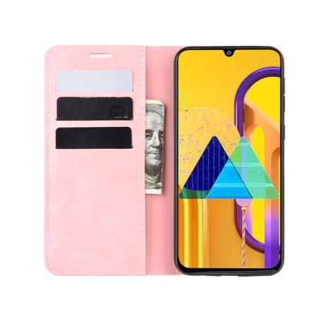 Чехол-книжка Retro-skin Business Magnetic Suction на Samsung Galaxy M21/M30s - розовый