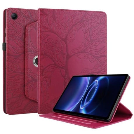 Чехол-книжка Tree Life Embossed Rotation Leather на Xiaomi Redmi Pad 2 SE 9.7 2026 — красный
