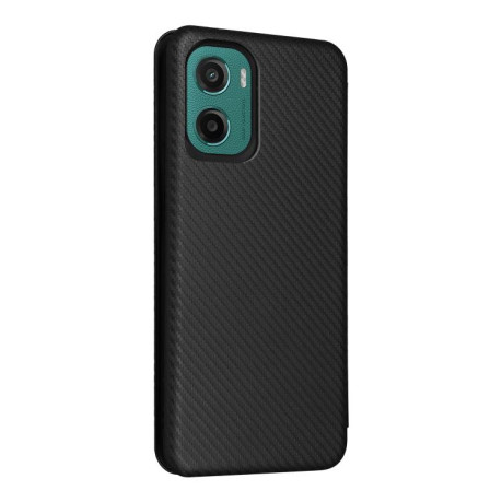 Чехол-книжка Carbon Fiber Texture на Motorola Moto G05 / E15 - черный