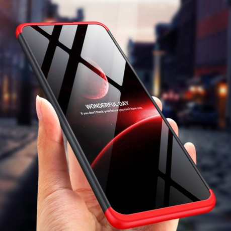 Чехол GKK Three Stage Splicing Full Coverage на Samsung Galaxy S20 Ultra-темно-красный