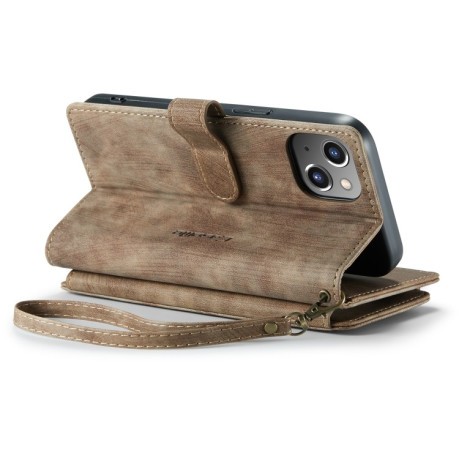 Кожаный чехол-кошелек CaseMe-C30 для  iPhone 14 Max - коричневый