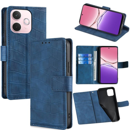 Чехол-книжка Skin Feel Crocodile Texture для OPPO A5 Pro 5G - синий