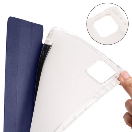 Чехол-книжка 3-fold Clear TPU Smart Leather для Xiaomi Pad 7 / 7 Pro - синий