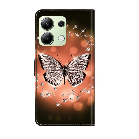 Чехол-книжка Crystal 3D Shockproof Protective Leather для Xiaomi Redmi Note 13 4G - Butterfly
