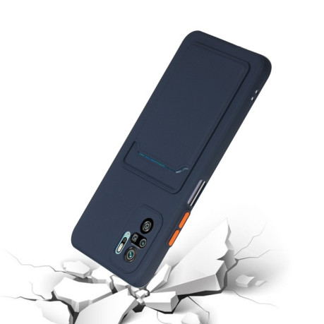 Противоударный чехол Card Slot Design на Xiaomi Poco M3 Pro/Redmi Note 10 5G/10T/11 SE- темно-синий