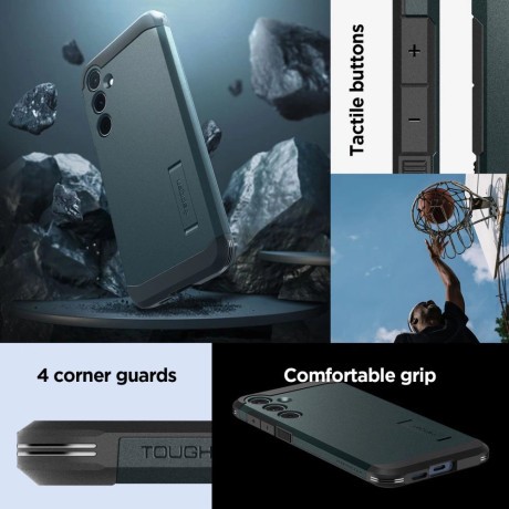 Оригинальный чехол Spigen Tough Armor на Samsung Galaxy A55 5G - Abyss Green