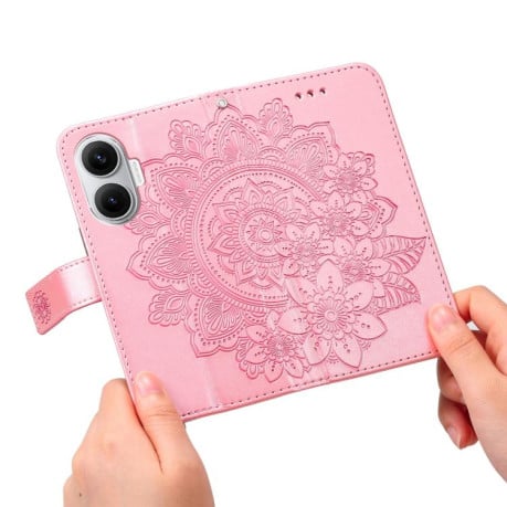 Чехол-книжка 7-petal Flowers Embossing для Xiaomi Poco F7 - золото