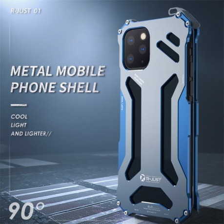 Противоударный металлический чехол R-JUST Armor Metal на iPhone 11 Pro Max - черный