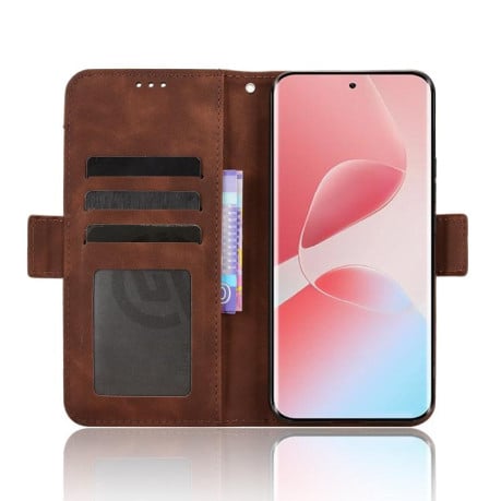 Чохол-книжка Skin Feel з м'якою фактурою Calf на Infinix Hot 60 Pro 4G - коричневий