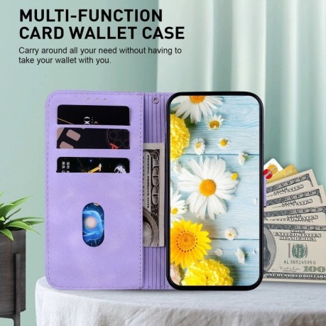 Чехол-книжка Lily Embossed Leather для Samsung Galaxy M15/F15 5G - фиолетовый