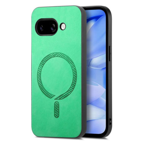 Чехол Retro MagSafe Magnetic PU на Google Pixel 9a - зеленый