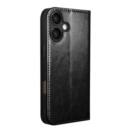 Чехол-книжка QIALINO Classic с натуральной кожи на iPhone 17 - черный