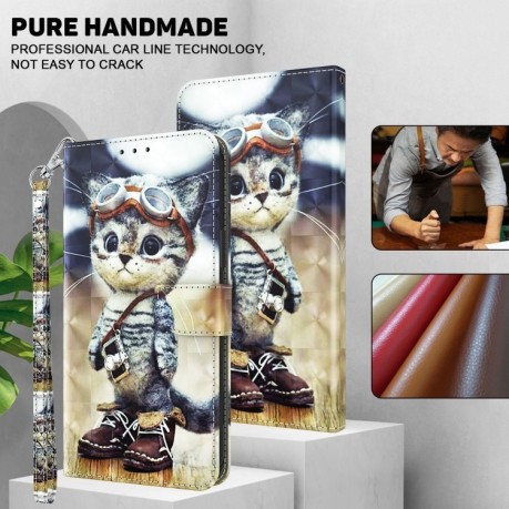 Чехол-книжка 3D Painting для Samsung Galaxy A16 5G - Cat