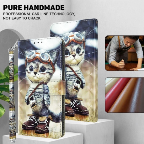 Чехол-книжка 3D Painting для iPhone 16 Pro Max - Cat