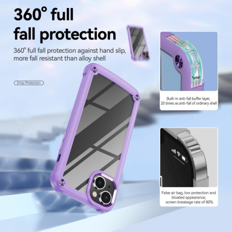 Противоударный чехол Lens Protection на iPhone 15 Plus - фиолетовый