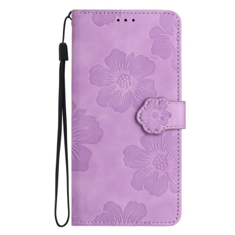 Чехол-книжка Flower Embossing Pattern для Samsung Galaxy S23 FE 5G - фиолетовый