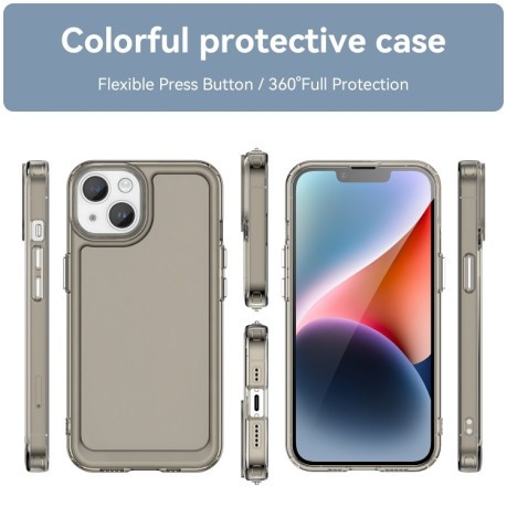 Протиударний чохол Candy Series для iPhone 15 -прозоро-сірий