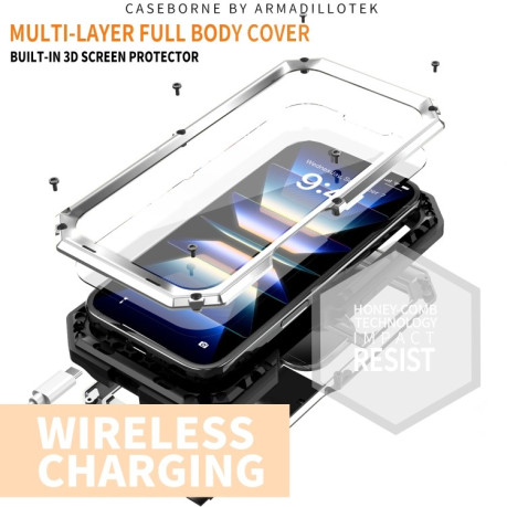 Чохол протиударний R-JUST Sliding для iPhone 16 Plus - сріблястий