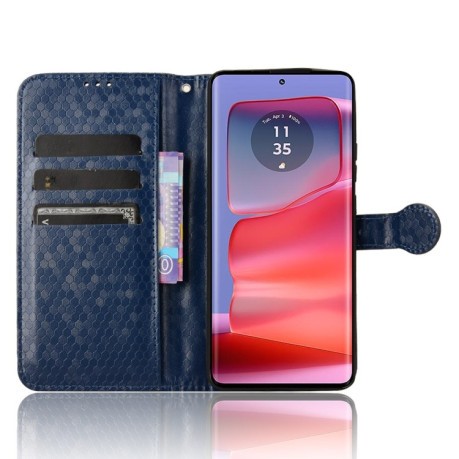Чехол-книжка Honeycomb Dot для Motorola Edge 50 Pro - синий