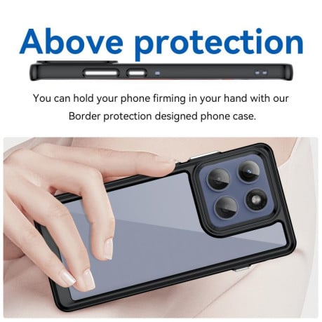 Противоударный чохол Colorful Acrylic Series для Motorola Edge 60 Pro - черный
