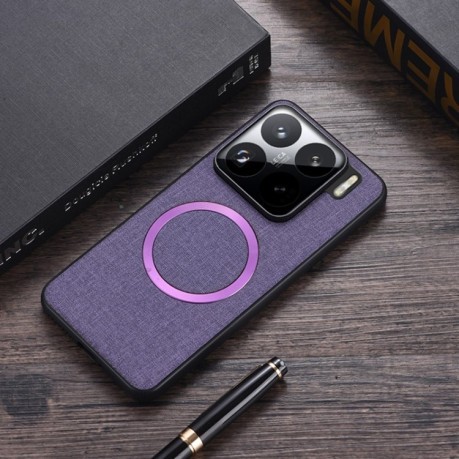 Чохол протиударний CD Magnetic Cloth Texture для Xiaomi 15  - фіолетовий