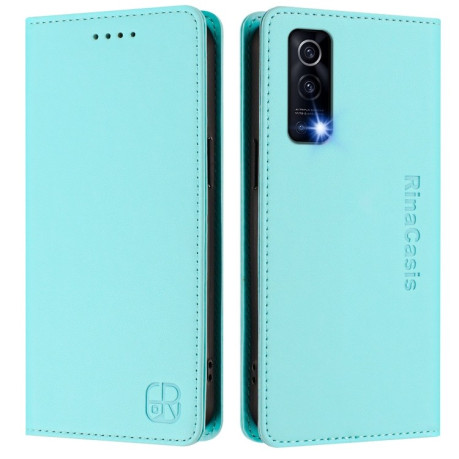 Чохол-книжка RC01 Dual-Folded Magnetic Suction RFID Leather на Vivo Y72 5G/iQOO Z3/Y52 5G - зелений