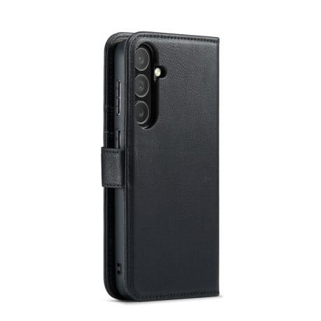 Чохол-книжка DG.MING з фактурою Crazy Horse на Samsung Galaxy S25 FE 5G - чорний