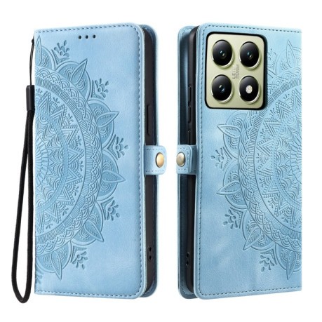 Чехол-книжка Totem Embossed Magnetic Leather для Xiaomi 14T Pro - синий