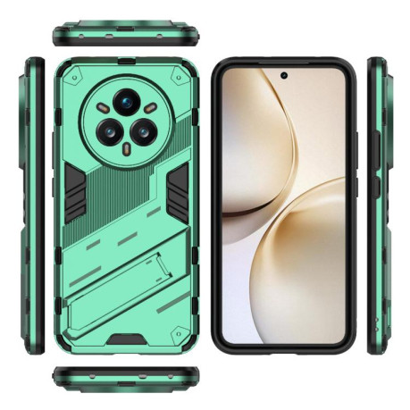 Противоударный чехол Punk Armor для Realme 14 Pro+ 5G - зеленый