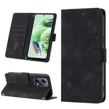 Чехол-книжка Skin-feel Embossed на Xiaomi Poco X5 5G - черный