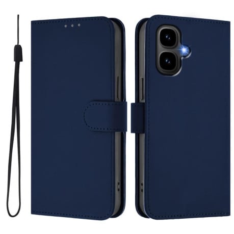 Чехол-книжка с мягким покрытием (Skin Feel) со шнурком на Infinix Smart 10 4G - синий