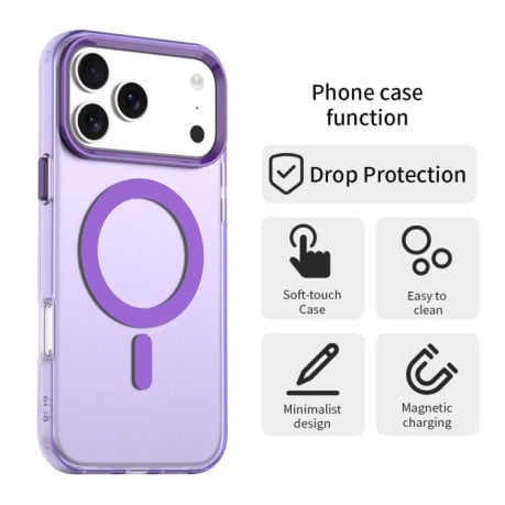 Чехол Candy с Magsafe гибрид на iPhone 17 Pro Max - фиолетовый