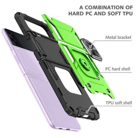 Противоударный чехол Magnetic Armor для Samsung Galaxy Z Flip3 5G - зеленый