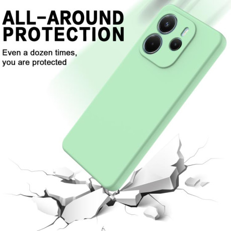 Силиконовый чехол Solid Color Liquid Silicone на Xiaomi Redmi Note 14 4G 164.84mm - зеленый
