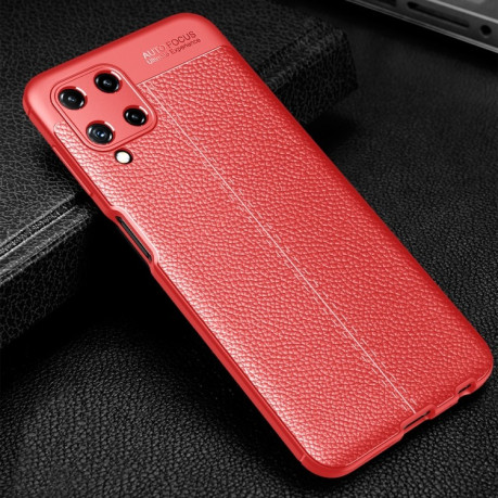 Противоударный чехол Litchi Texture на Samsung Galaxy M32/A22 4G - красный