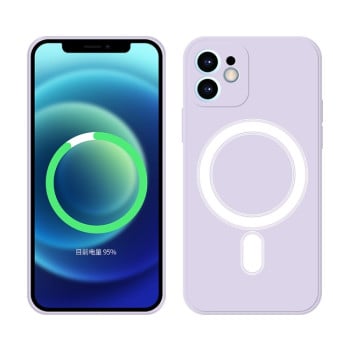 Противоударный чехол Silicone Full Coverage (Magsafe) для iPhone 11 - светло-фиолетовый
