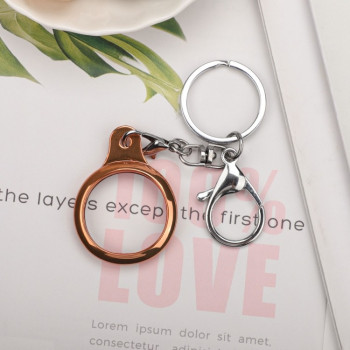 Противоударный силиконовый брелок с кольцом для AirTag - розовое золото