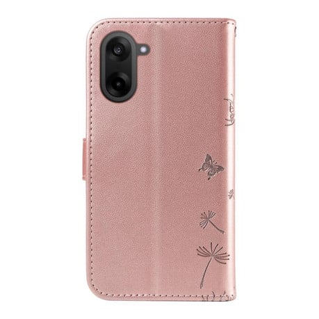 Чохол-книжка з тисненням Dandelion та магнітним хлястиком на OnePlus Nord CE5 5G Global - рожеве золото