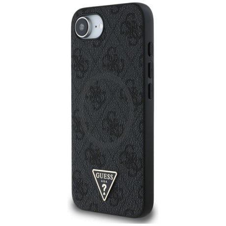 Оригинальный чехол Guess 4G Ring Triangle Logo MagSafe для iPhone 16e - black