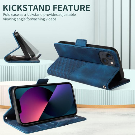 Чехол-книжка Embossed Rhombus Starry Leather для Motorola Moto G15 / G15 Power - синий