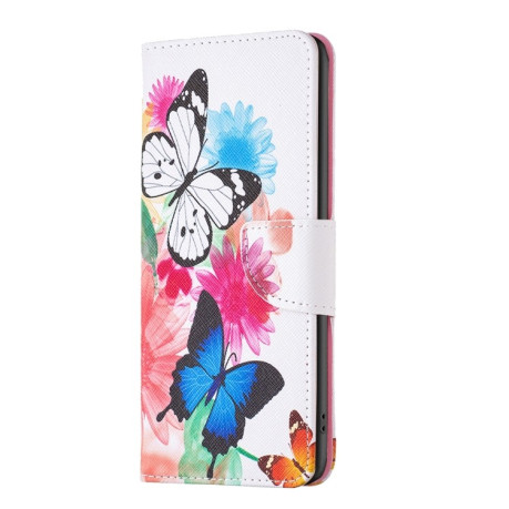 Чехол-книжка Colored Drawing Pattern для OnePlus 12 5G - Butterflies